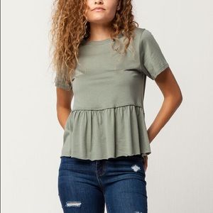 Green peplum top from Tillys